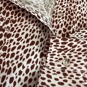 Printed Women's Long Sleeve Oversized Button Up